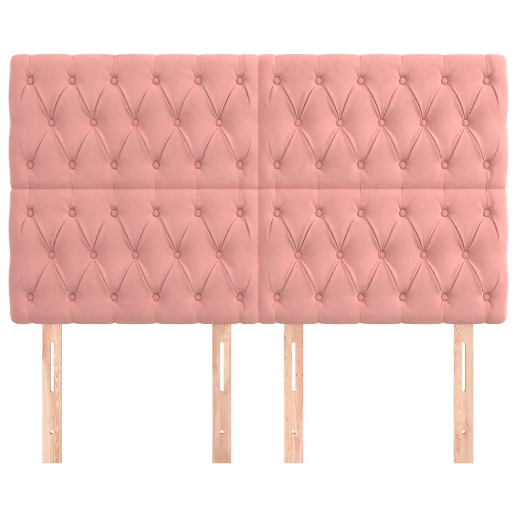 Testiera Rosa 160x7x118/128 cm Velluto 3116727