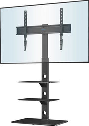 Sostegno TV Universale per Pannelli Pianeggianti da 30-70 Pollici LED OLED LCD Plasma, con Regolazione di Altezza, Placche di Vetro Resistente a 3 Livelli fino a 40 kg, Massima VESA 600x400 mm