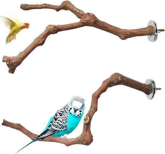 Due pezzi di perni per pappagalli in legno naturale per gabbie per uccelli pezzi di legno per gabbie per uccelli attrezzi per uccelli perni per gabbie per uccelli per uccelli accessori 2 stili