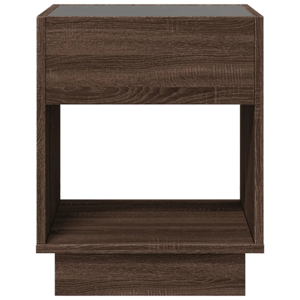 Tavolino da Salotto con LED Infinity Rovere Marrone 40x40x50 cm 847650