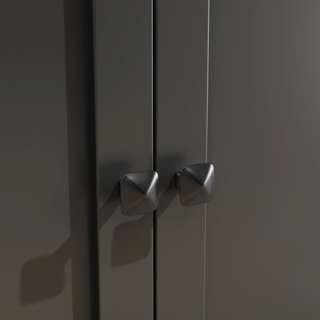 Mobile cucina alto 107x43x184 cm con LED, ripiani aperti e anta nera
