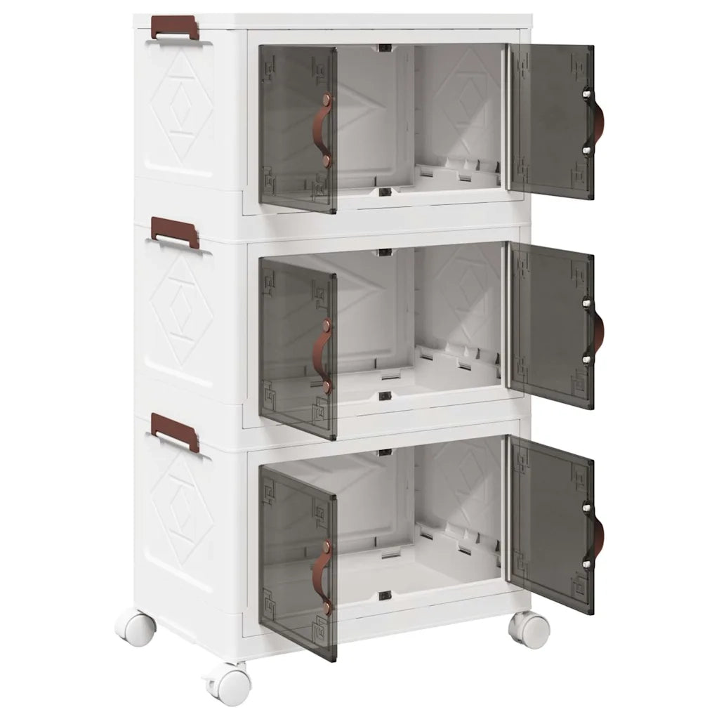 Scatola Portaoggetti con Ruote 3 Livelli 28 L 48,5x29,5x86 cm 4012369