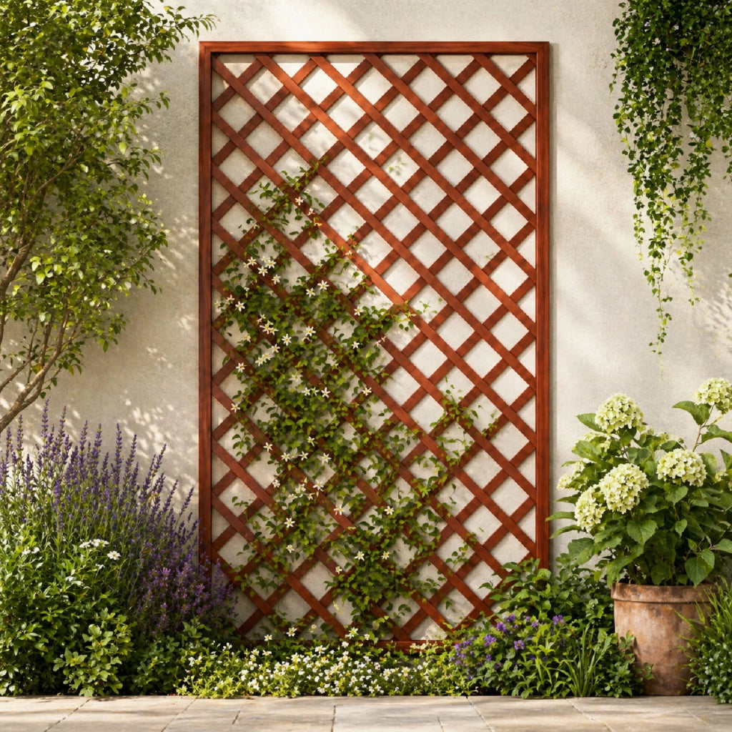 Traliccio In Legno Di Pino Impregnato Per Giardino Balcone E Terrazza Supporto Decorazione Per Piante Rampicanti Privacy Outdoor 120 x 180 Cm Legno Scuro