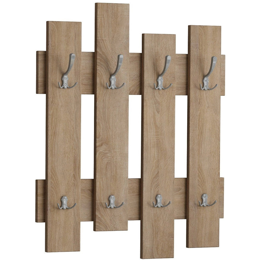 Appendiabiti da Muro 64x4x79 cm Attaccapanni con Montaggio a Parete in Legno Quercia