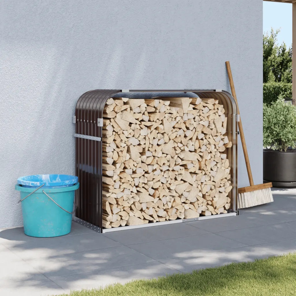 Portaceppi Marrone 120x45x100 cm in Acciaio Zincatocod mxl 133073