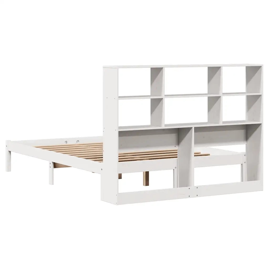 Letto Libreria senza Materasso Bianco 120x190 cm Legno di Pino 3321576