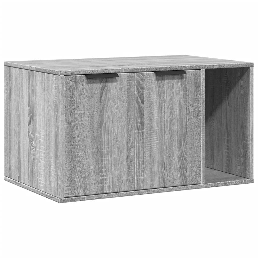 Mobiletto per lettiera per gatti in legno ingegnerizzato Sonoma grigio 02_0043337