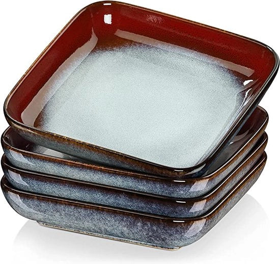 Set di servizio per insalata e zuppa, grande set di piatti da servizio, ciotola da zuppa bianca, resistente al microonde, lavabile in dishwasher