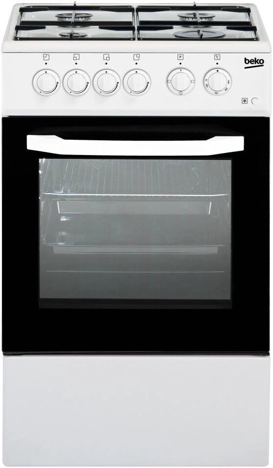 Beko CSS42014FW Cucina a Gas Forno Elettrico con Grill 4 Fuochi Capacita' 54 Litri Classe energetica B 50 cm Bianco