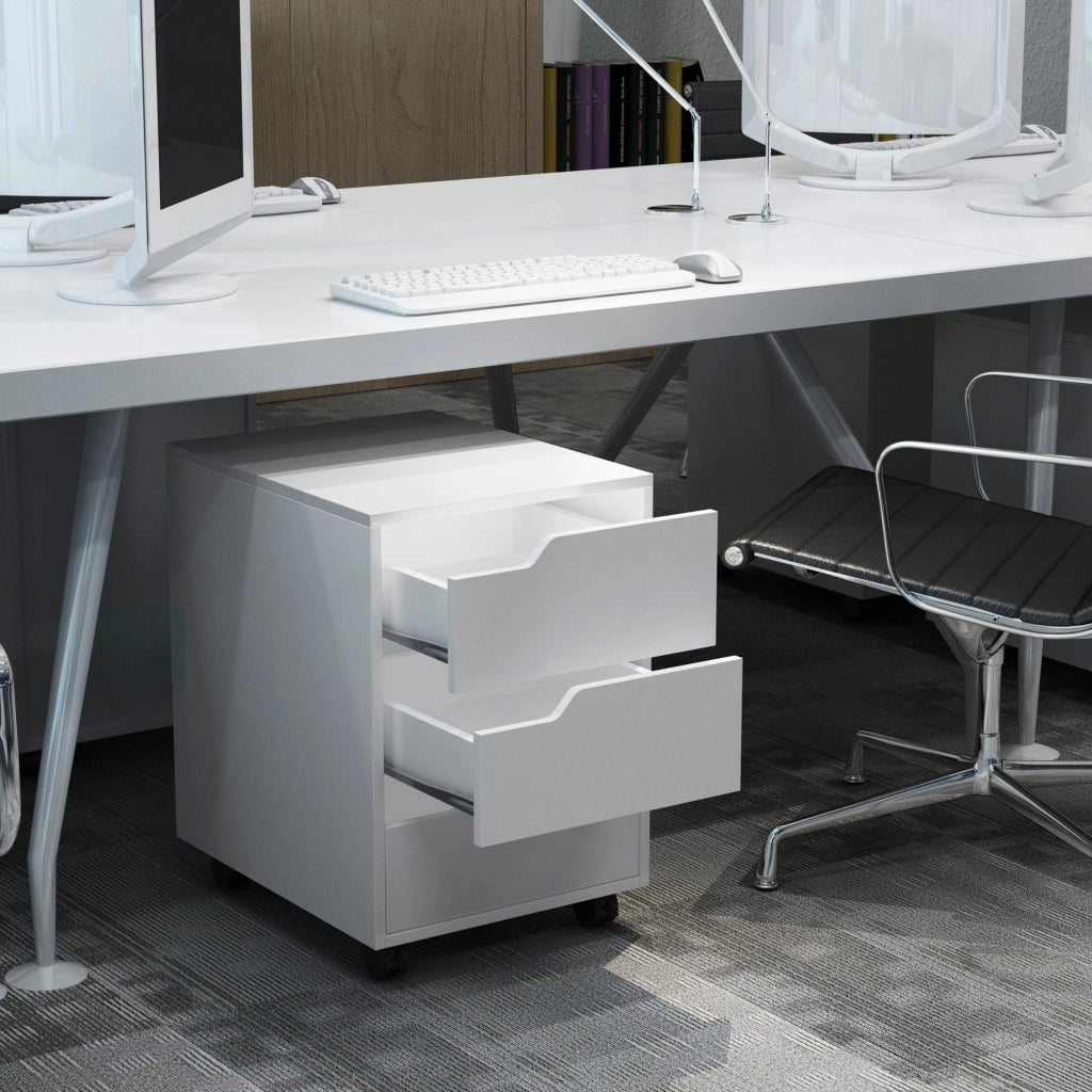 Cassettiera per Ufficio con Ruote ¨C zephmum ¨C Bianco 40x50x57,5 cm
