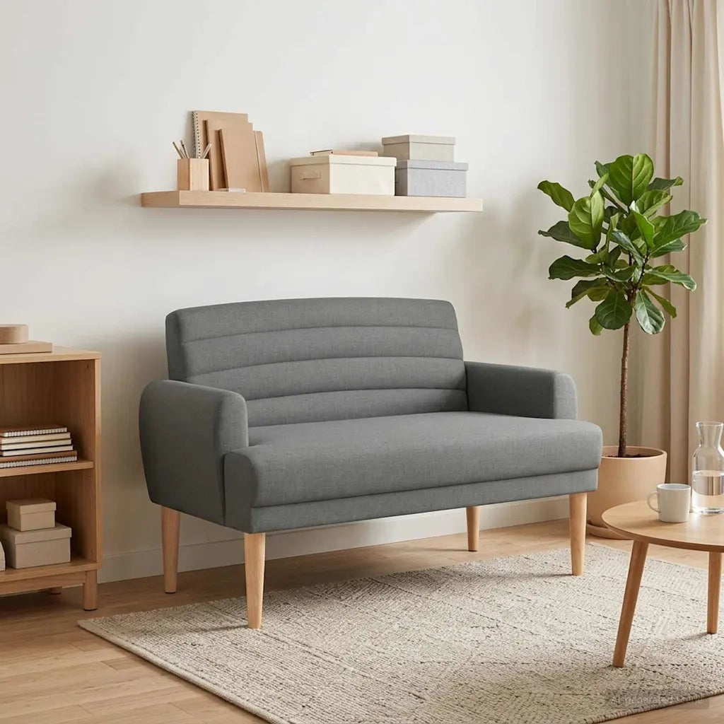 Loveseat con bottoni imbottiti Grigio Scuro 116 x 67 x 80 cm 42041776