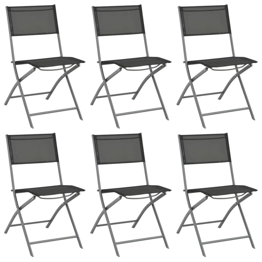 Set da Pranzo da Giardino 7 pz Grigio e Nero 3102919