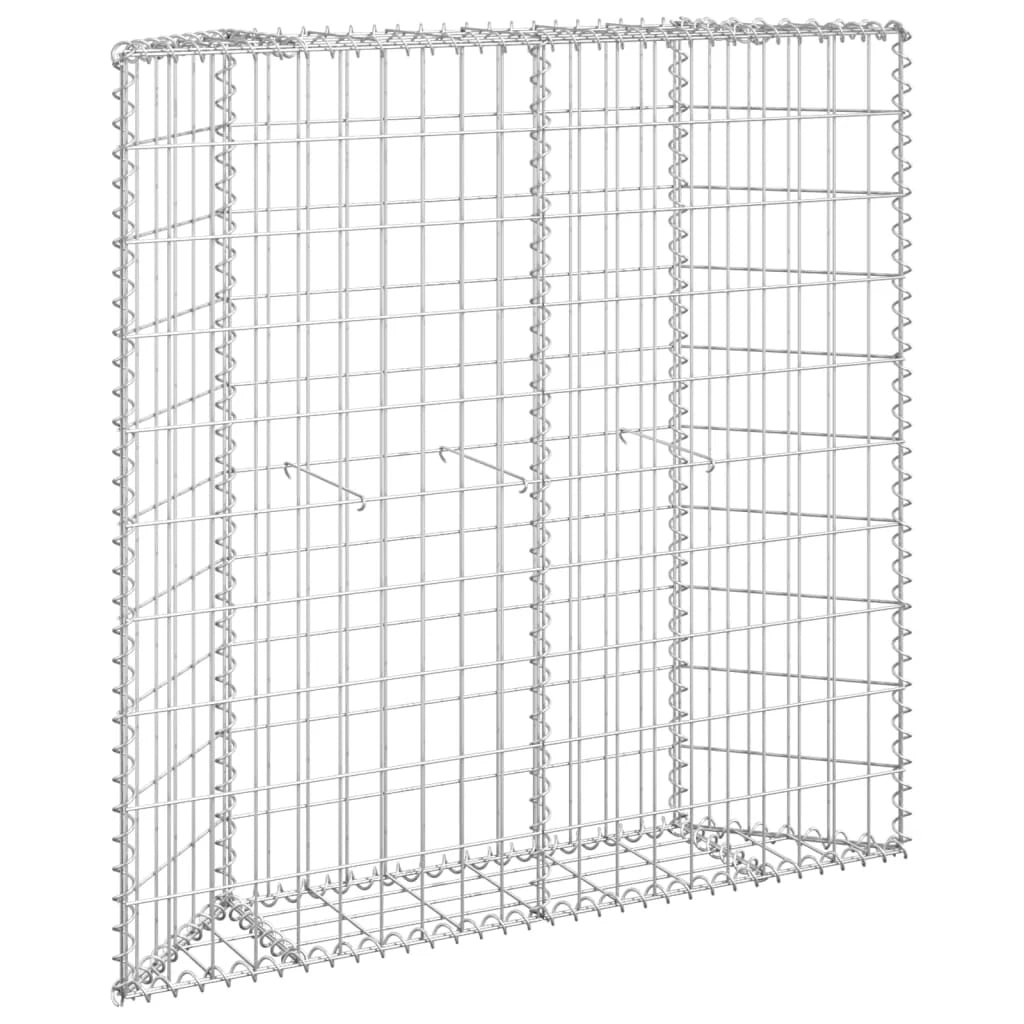 Aiuola rialzata fioriera piante fiori trapezio gabbione giardino acciaio zincato 100 x 20 x 100 cm 02_0001320