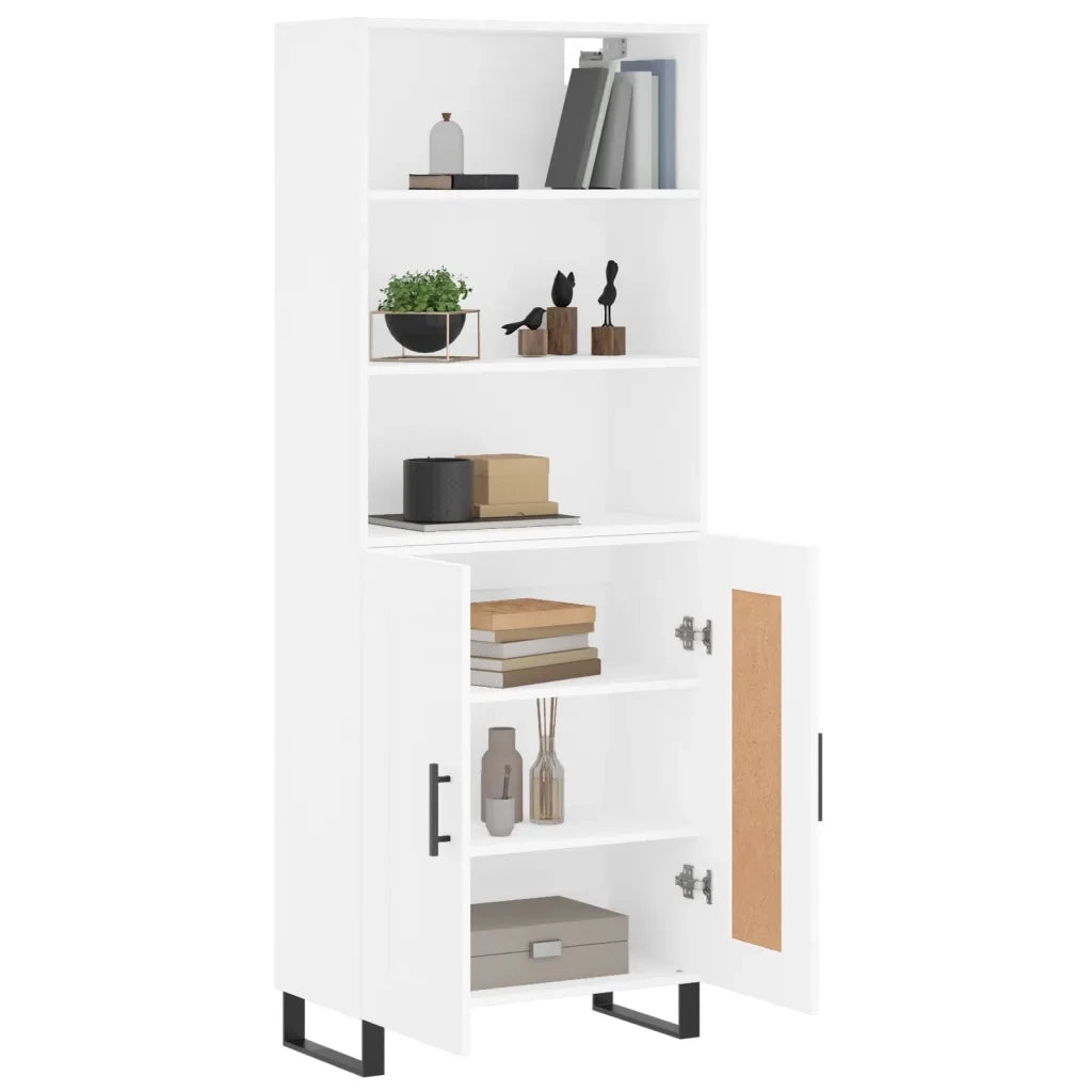Credenza | Madia | Buffet da pranzo | Armadio da pranzo Bianca 69,5x34x180 cm in Legno Multistrato