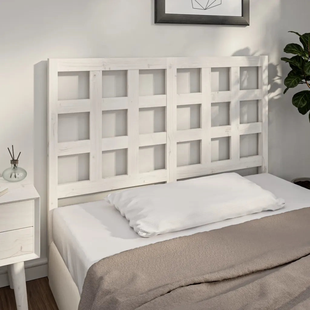 Testiera per Letto-Testata-Testiera Decorativa Bianca 125,5x4x100 cm Legno Massello di Pino 913121