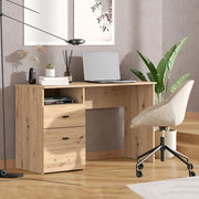Frutal, Scrivania 2 Cassetti, 127x51x77h cm Marrone Rovere Nodi