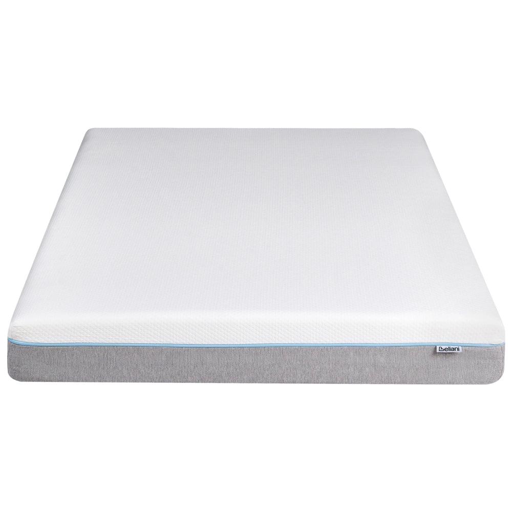 Materasso in Memory Foam Bianco con Tessuto Grigio Duro 140 x 200 cm