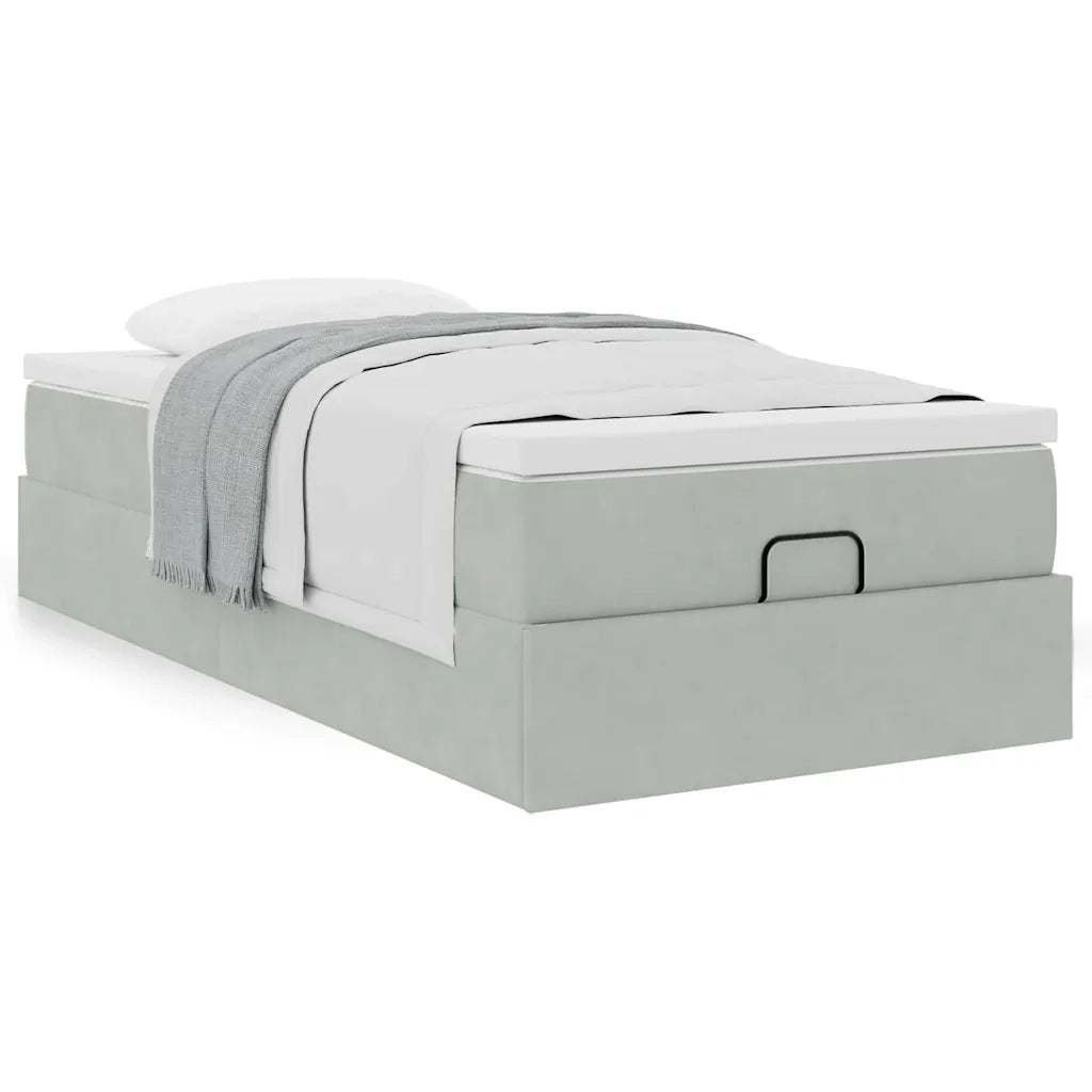 Struttura Letto Pouf con Materasso 80x200 cm in Velluto 3311147