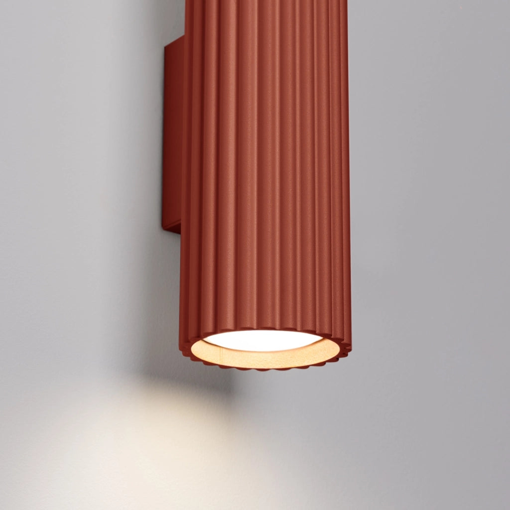 Applique moderna GRAVIO ocra rossa 20cm su/giù 2xGU10