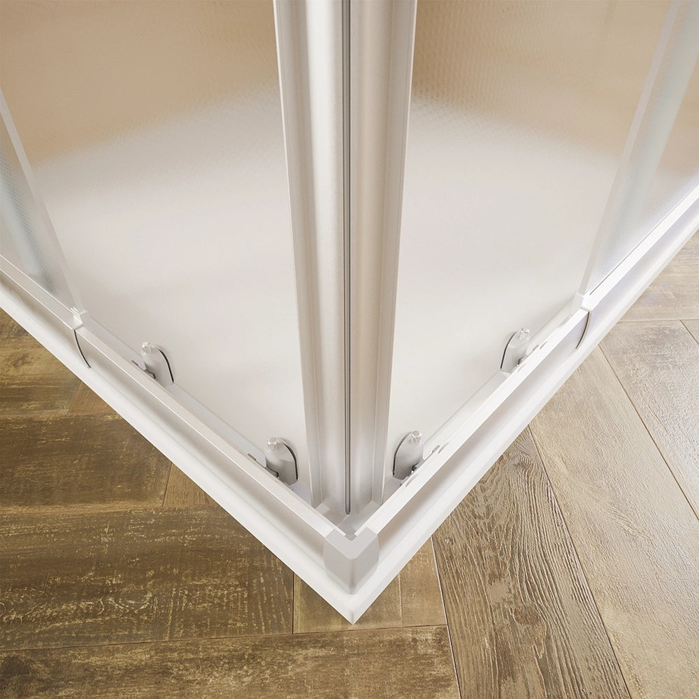 Box doccia estensibile 70-90x70-90 cm vetro 6mm stampato con profili in alluminio anodizzato | Nuuk