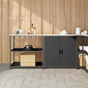 Set di Stoccaggio per Cucina con lo scaffale 2 pcs Nero 3392652