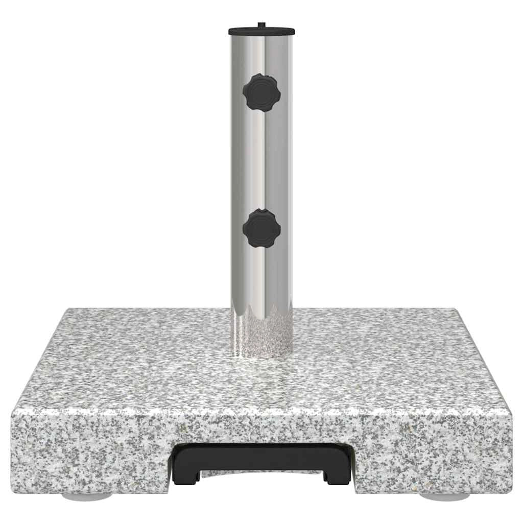 Base moderna per ombrellone con ruote 41 x 41 x 37 cm per uso esterno in giardini e terrazze in granito grigio 02_0058506