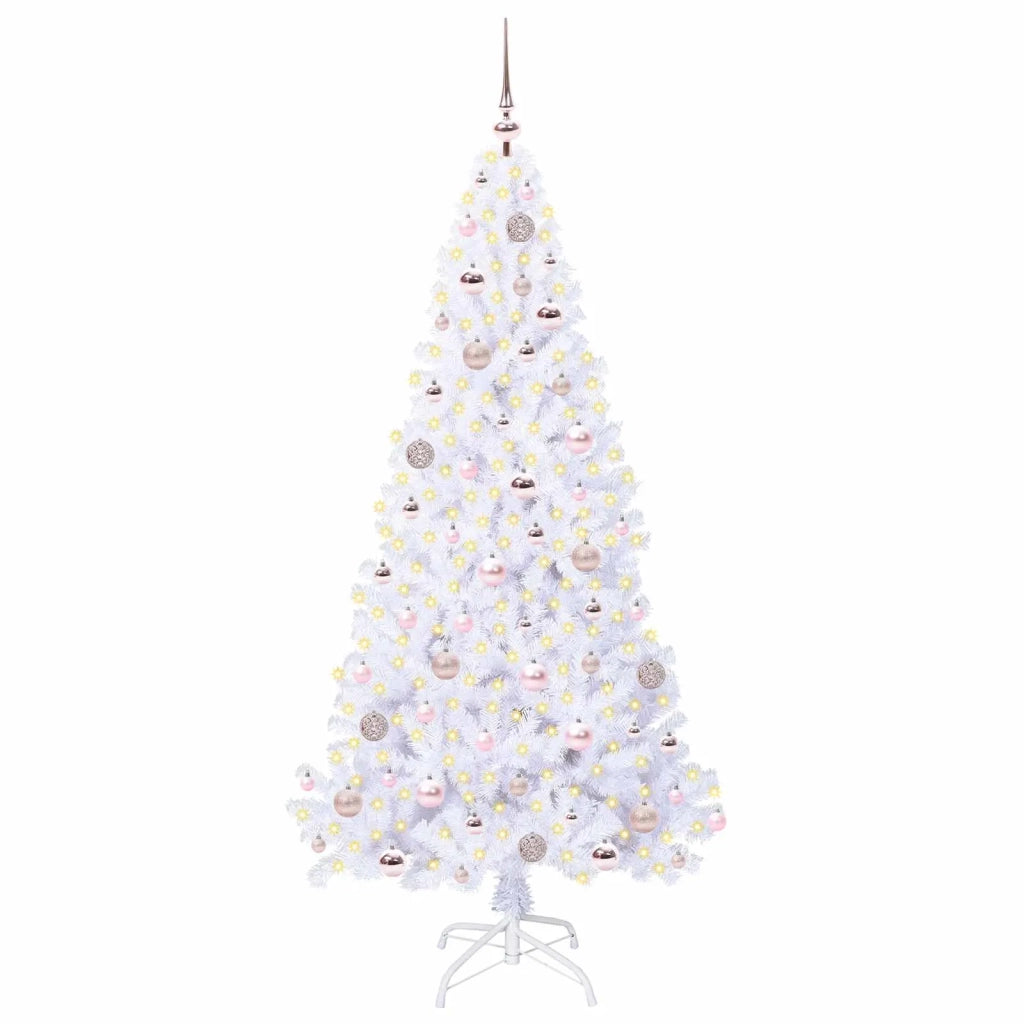 Albero di Natale | Decorazioni natalizie artificiale Bianco 180 cm PVC e Acciaio