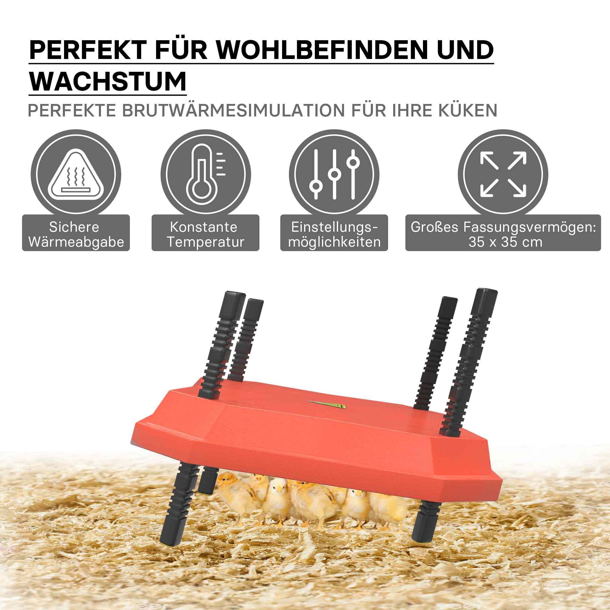 Fudajo Chioccia artificiale 35x35cm 50W Piastra termica per 50-30 pulcini, temperatura regolabile