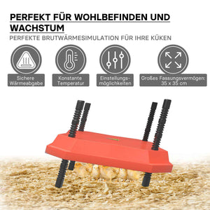 Fudajo Chioccia artificiale 35x35cm 50W Piastra termica per 50-30 pulcini, temperatura regolabile