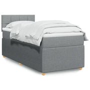 vidaXL Giroletto a Molle con Materasso Grigio Chiaro 80x200 cm Tessuto