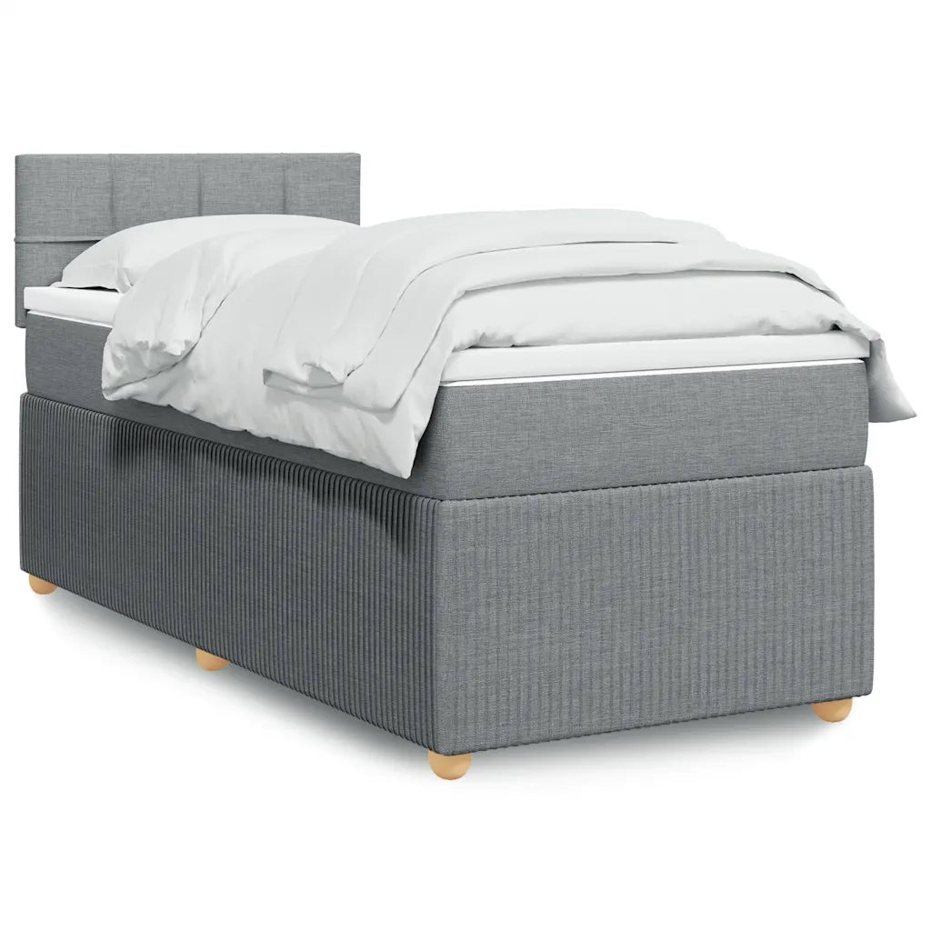vidaXL Giroletto a Molle con Materasso Grigio Chiaro 80x200 cm Tessuto