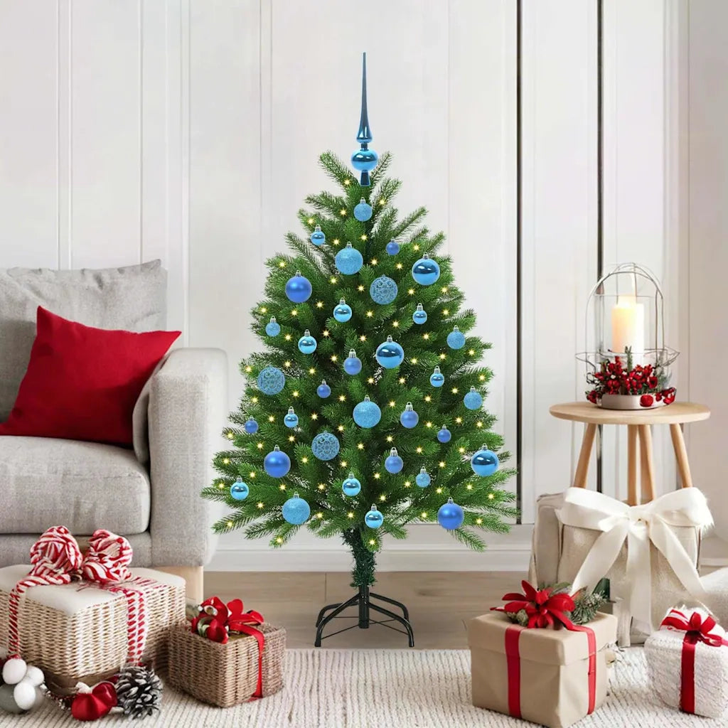 Albero di Natale | Decorazioni natalizie con 150 LED con supporto Verde 120 cm PE