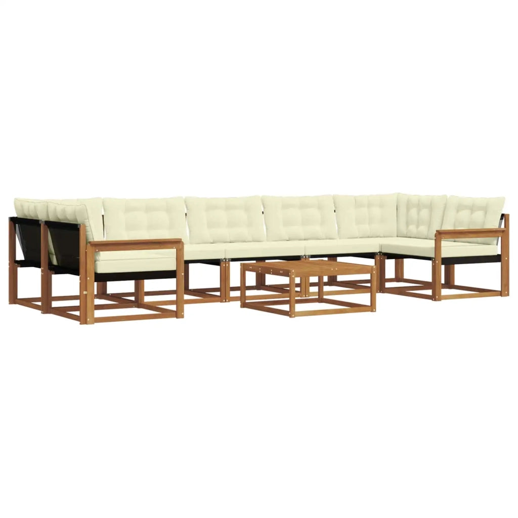 Set di divani da esterno con cuscino 8 pcs Naturale e Crema 3369281