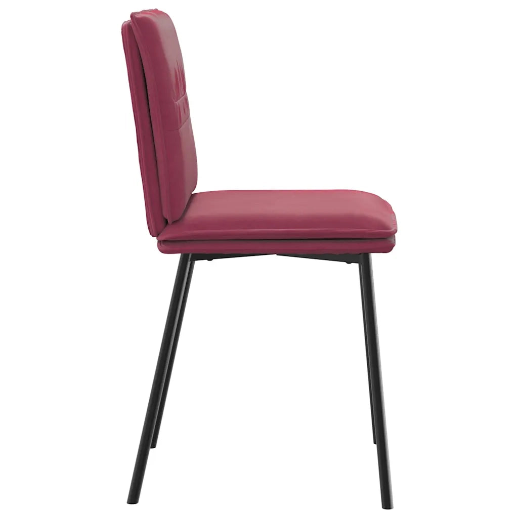 Sedie da Pranzo 4 pz Rosso Vino in Velluto 3315349
