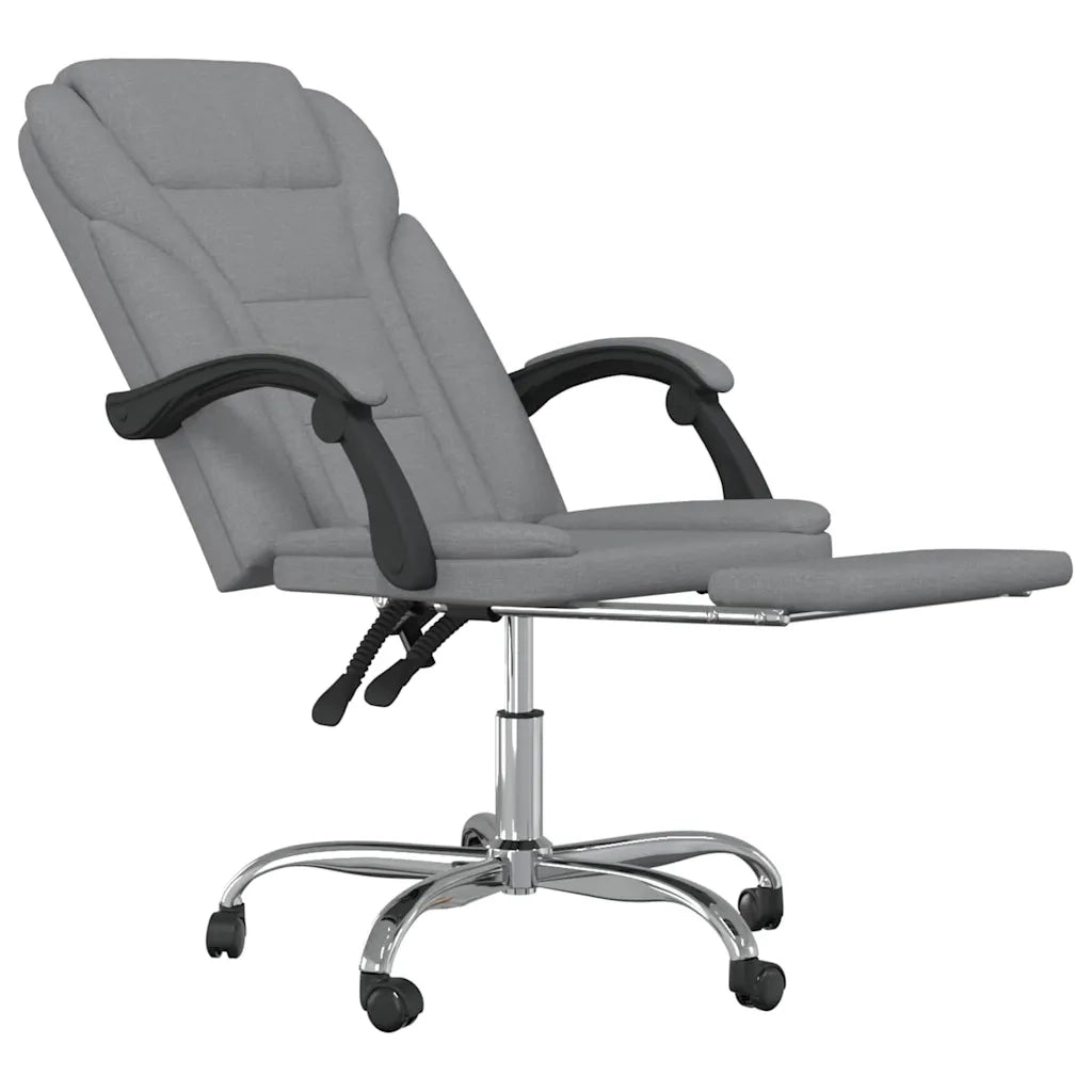 Sedia per studi-Poltrona da Ufficio Reclinabile Grigio Chiaro in Tessuto 999482