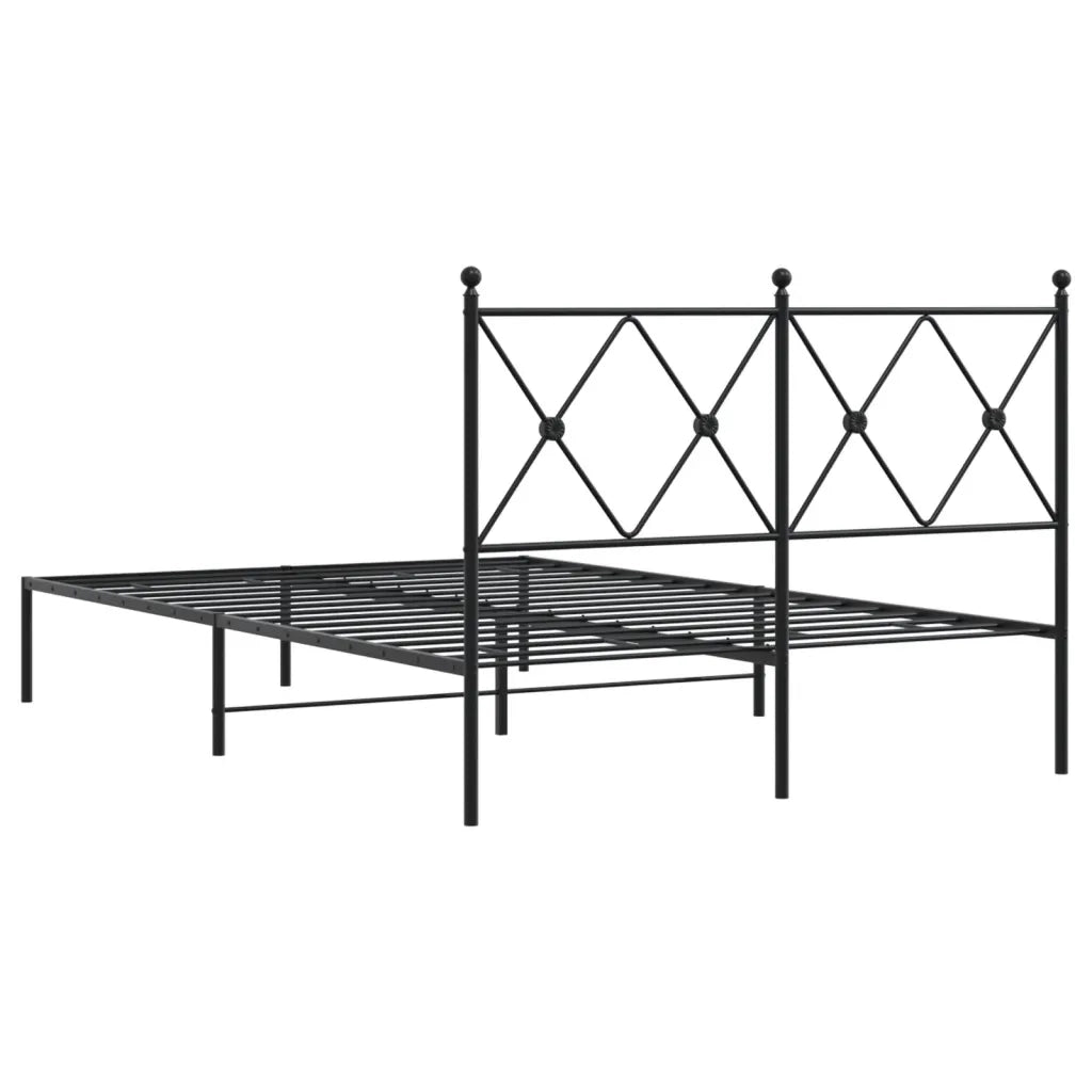 Giroletto con Testiera-Struttura Letto con testiera in Metallo Nero 120x200 cm 574034