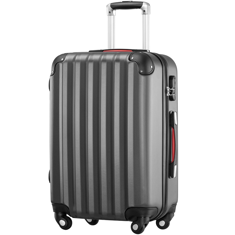 Set 3+1 Valigie Rigide Abs Trolley Easy Roll con Beauty Case e Lucchetto Grigio