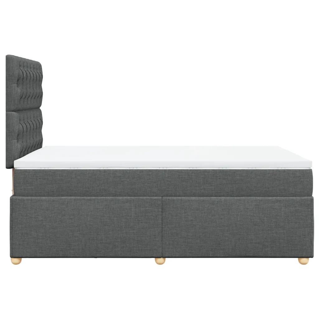 Giroletto a Molle con Materasso Grigio Scuro 120x200 cm Tessuto