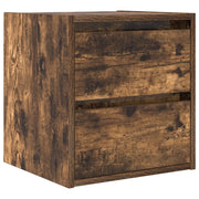 Comodino | Armadio da Notte | Mobiletto da notte a Muro Rovere Fumo 38x34x40 cm
