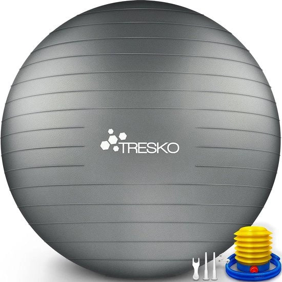 Ballo da ginnastica con poster di allenamento gratuito (potrebbe non essere disponibile), inclusa pompa a mano, BPA libero, 55 cm 65 cm 75 cm 85 cm, pallone da sedere, pallone da yoga, non si sgonfia (capacità di carico 300 kg), per fitness, yoga, Pilates