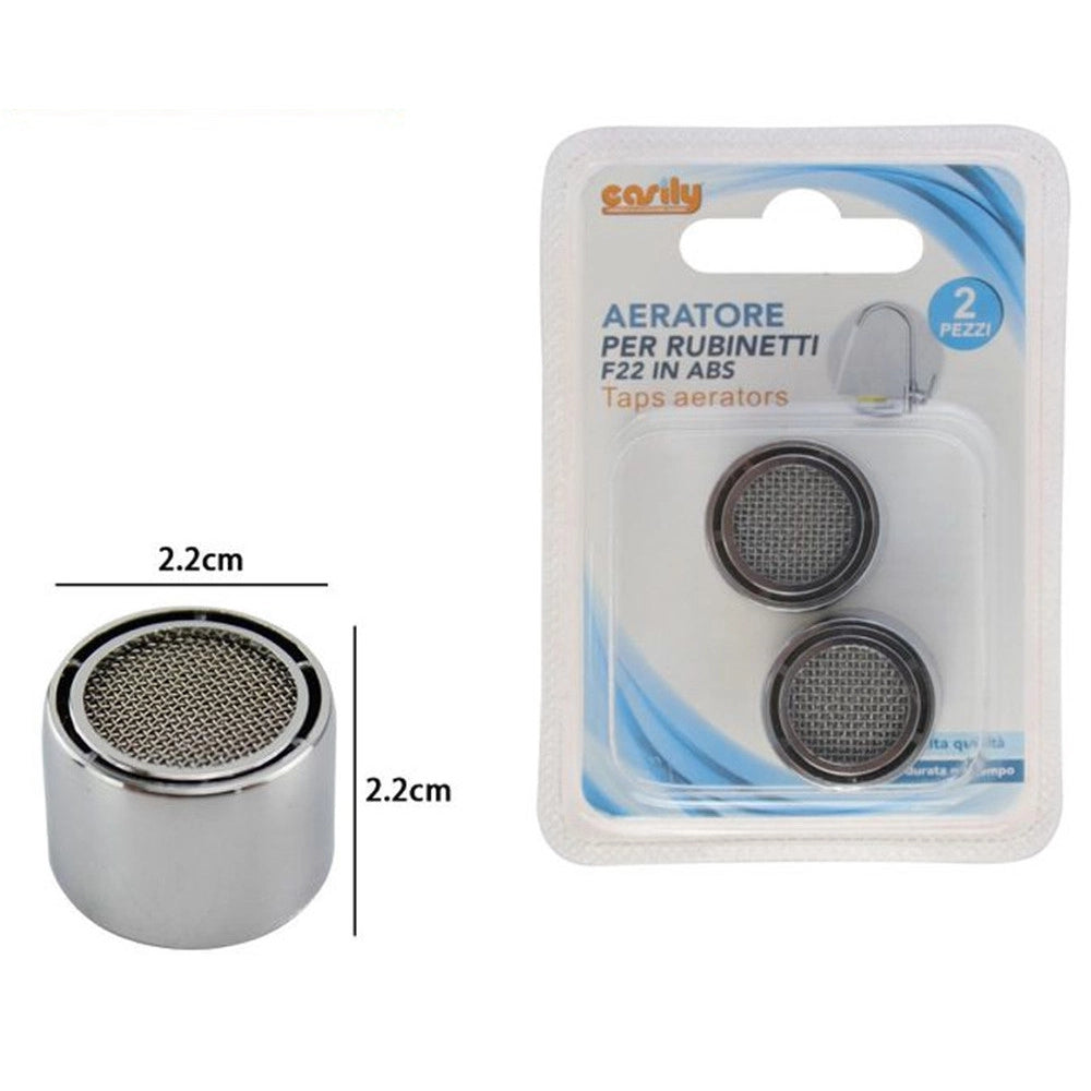 Trade Shop - Set 2 Pz Aeratore Per Rubinetti F22 In Abs Filtro Femmina Rompigetto Bagno Cucina 52228 -