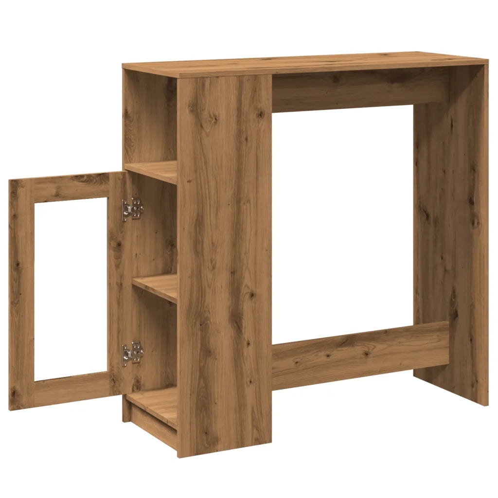 Tavolo Bar con Rastrelliera Rovere 101x40x103,5 cm Multistrato