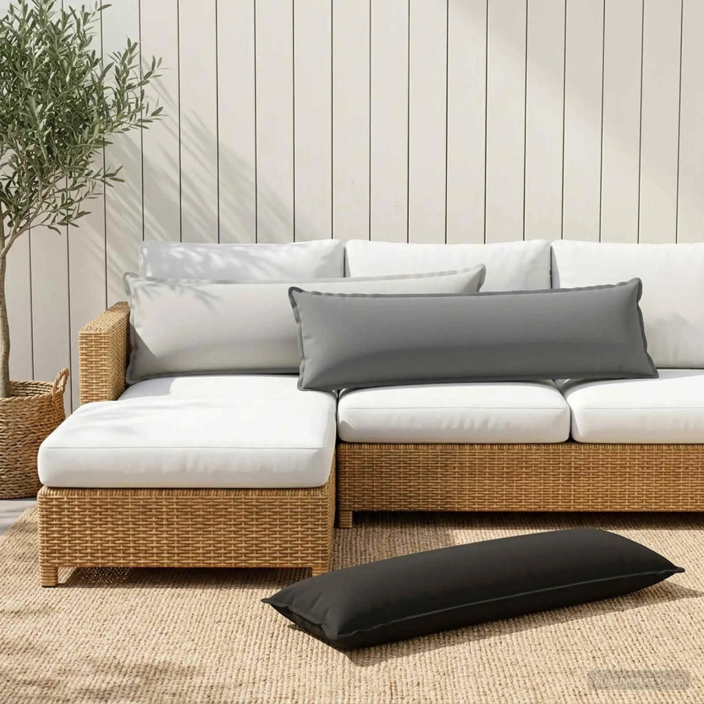 Federa 2 pcs HOUTEN Grigio 40 x 145 cm Poliestere 917287