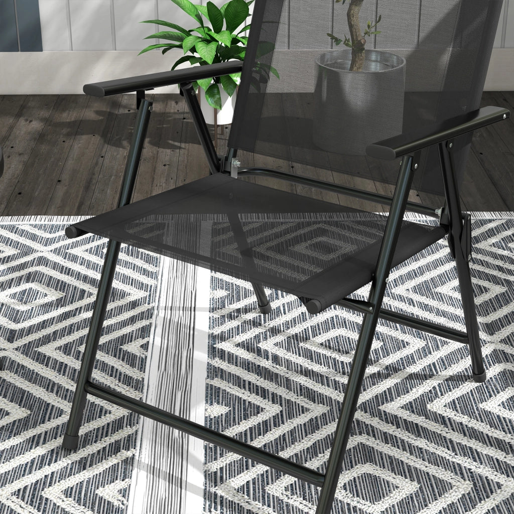 Set Giardino 3 Pezzi con Sedie e Tavolino ¨C zephmum ¨C Metallo Nero