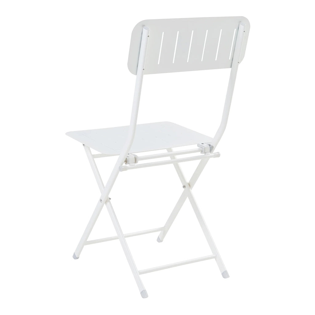 Set di 2 sedie pieghevoli da esterno per giardino campeggio e patio acciaio bianco 03_0009650