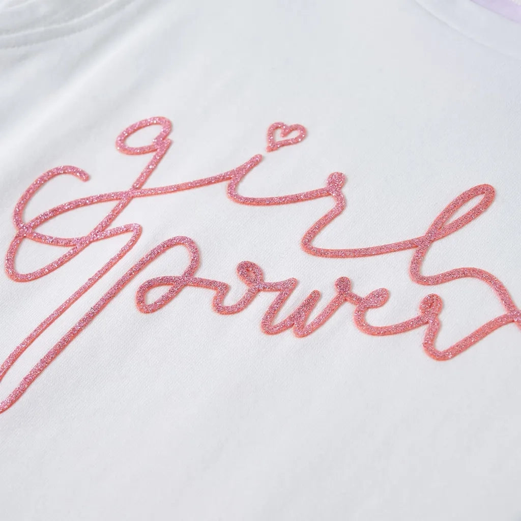 Maglietta da Bambina Maniche Volant Ecru 140 11323