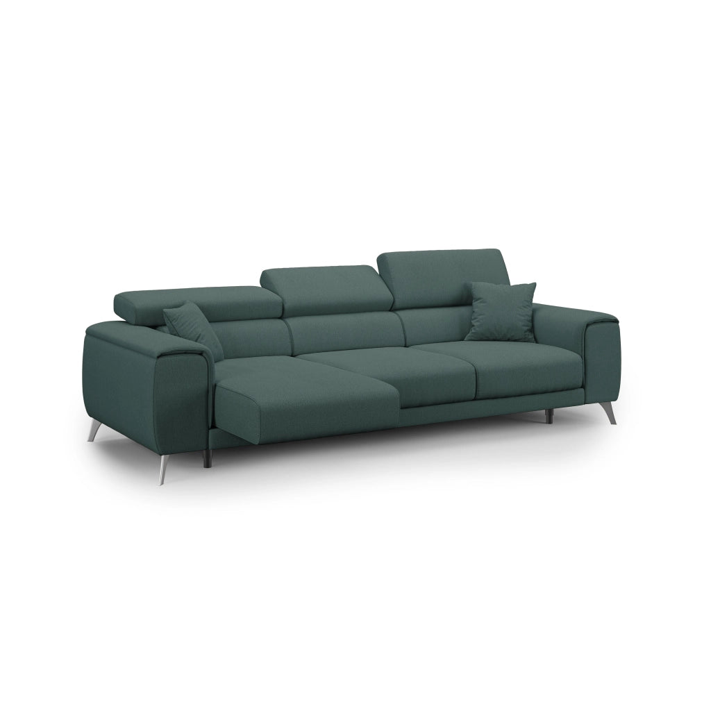 Fusion Divano con 3 sedute allungabili in tessuto smacchiabile T05 260 cm verde