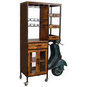 Moto mensola portabottiglie marrone 140x67x194