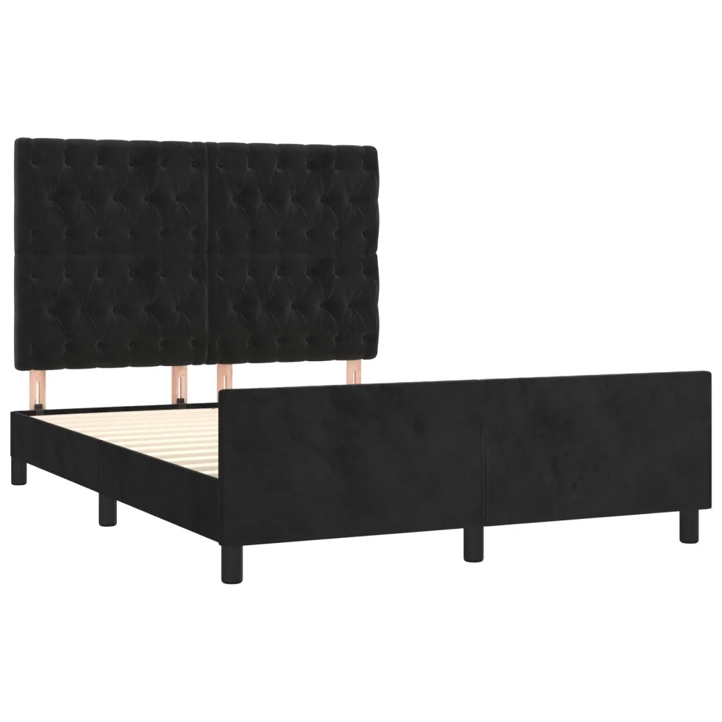 Giroletto con Testiera Nero 140x200 cm in Velluto cod mxl 58400