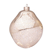 SFERA DI NATALE BIZZOTTO IN VETRO ARGENTO CON LUCI LED  D150